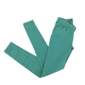 Levi's Women's 535 Legging Skinny Jeans Size Juniors 1 Green Mid Rise Stretch